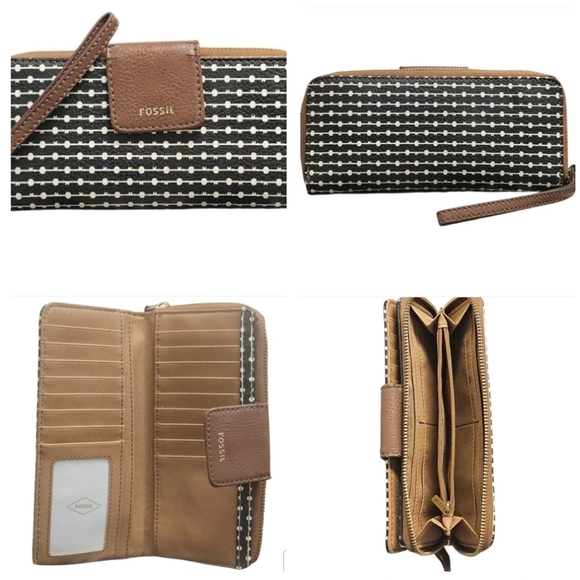 140 FOSSIL Emma  Wallet Zip Around Clutch CreditCard Multi Compartment - Picture 12 of 12